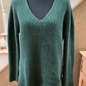 pact Medium Mountain View Heather Fisherman Knit Tie-Back Sweater